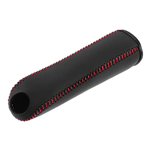 X AUTOHAUX Funda protectora para freno de mano para manija de coche, accesorios interiores, decoración de piel sintética negra y roja para Subaru Forester 2009-2017