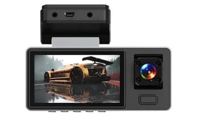 - 1080P Dual Lens Car Dashboard Camera, Digital Video Recorder with Motion Detection, Wide Angle