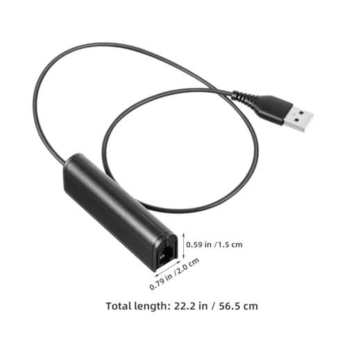 Hemobllo USB-Stecker Auf Rj9-Buchse Adapterkabel FüR Headset, Kompatibel Mit Computer, Pc, Laptop, Telefon, ZuverläSsige Verbindung, Schwarz, 56.5Cm