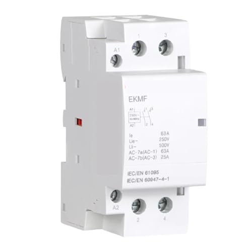 EKMF Modular Contactor, 2P 4P DIN Rail Mount, 230V/380V Single-Phase Three-Phase, Automatic Operation, Industrial Residential Applications (40A 4NO)