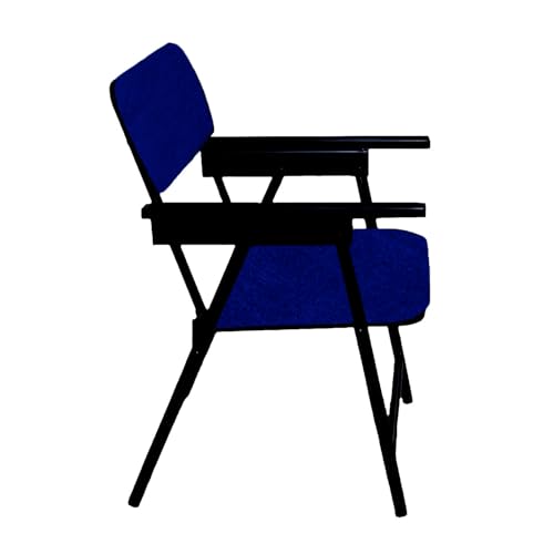 Image of Spacecrafts Folding Cushion Study Chair | Space Saving | Desk Chair | Powder Coated with Cushion | Blue Color (Without Writing PAD)
