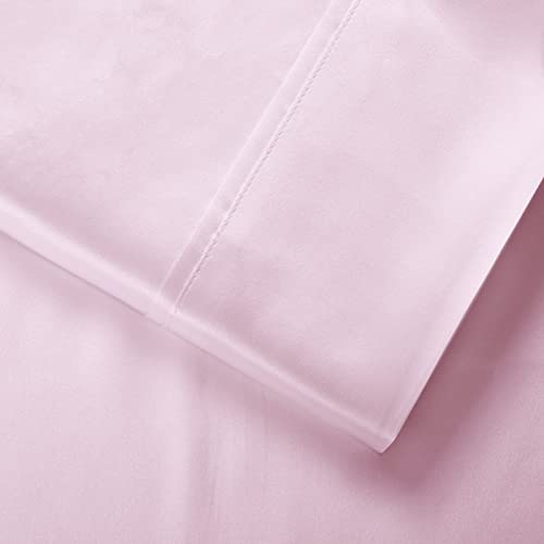 Lanest Housing Silk Satin Sheets, King Size Satin Bed Sheet Set with Deep Pockets, Cooling Soft and Hypoallergenic Satin Sheets King - Pink