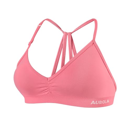 Image of AUROLA Mercury Workout Sports Bras Women Athletic Removable Padded Backless Strapy Minimal Crop Top