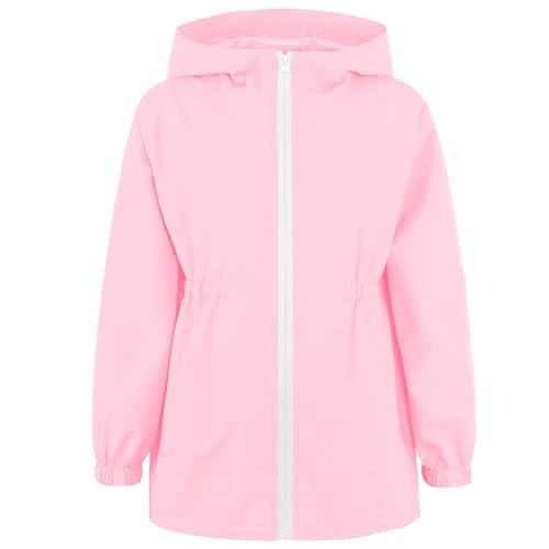 Girls Raincoats Long Sleeve Hoodies Waterproof Casual Full Zipper Smooth Loose Fashion Hoodie with Pockets2