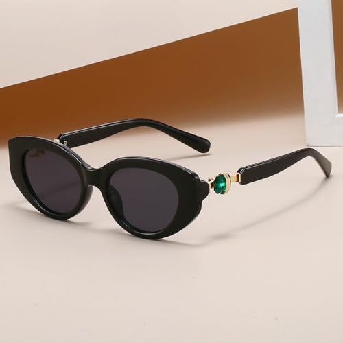 Cat Eye Sunglasses for Women Rhinestone Sunglasses Luxury Vintage Ladies Oval Sun Glasses Popular Travel Shades UV4002