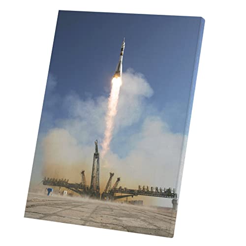 Toile espace et fusée Soyuz pour une décoration de chambre d'ado ou de salon moderne 40x54cm