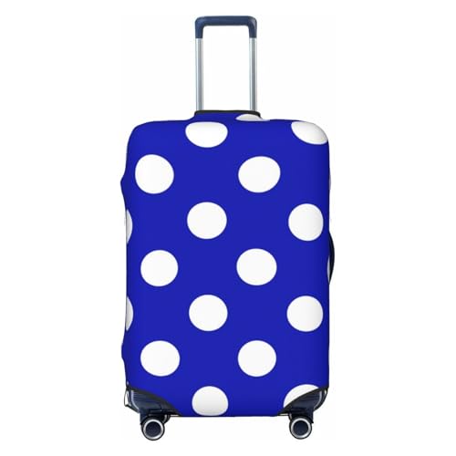 Blue And White Polka Dot Travel Luggage Covers - Elasticity Suitcase Covers Protector for Luggage 18-32 Inch