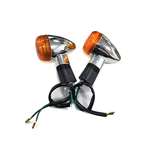 Image of Universal 2pcs Motorcycle Turn Signals Chrome Bullet Front Rear Lights Compatible with Harley Honda Suzuki Yamaha Kawasaki Motorcycle Bobber Chopper