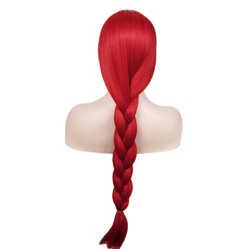 Image of Cying Lin 28 inch Long Braid Wigs Costume Red Wigs for Women Cosplay Party Halloween Wig Include Wig Cap