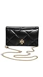 Tory Burch Women's Kira Diamond Quilt Charm Chain Wallet, Black, One Size