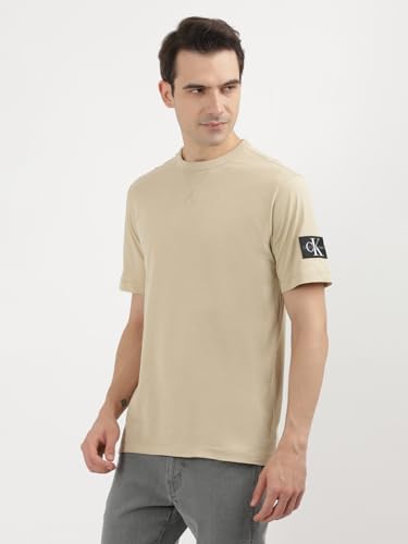 Image of Calvin Klein Mens Beige Color T-Shirt (S)