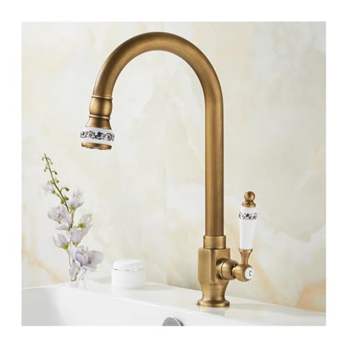 Robinet de cuisine eau froide robinet évier laiton antique 360 - 3