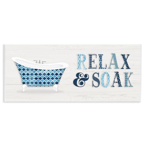 Soak Relax Tub Geometric, 7 x 17 Inch Mounted Print on Wall Plaque