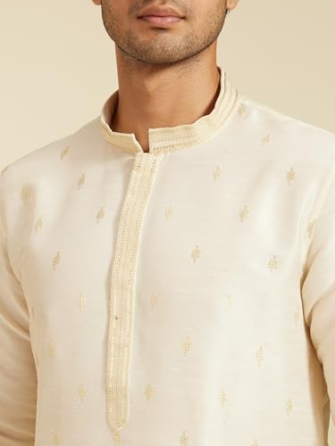 Image of DIWAS BY MANYAVAR Men's Art Silk Thread Embroidered Sequined Kurta (1pc)