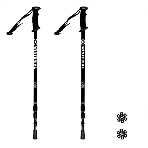 Winterial Lightweight Shasta Snowshoes - 25 Inch Aluminum Rolling Terrain Snow Shoes with Carry Bag and Adjustable Poles (Blue)