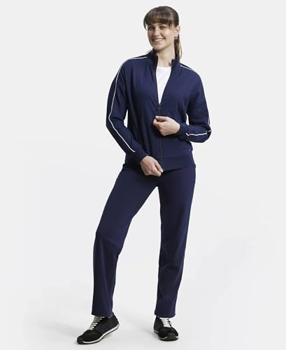 Image of Jockey A111 Women's Super Combed Cotton French Terry Drop Shoulder Styled Jacket Navy Blazer XXL