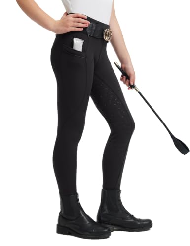 Image of FitsT4 Sports Girls Horse Riding Pants Full Seat Equestrian Pants Pockets