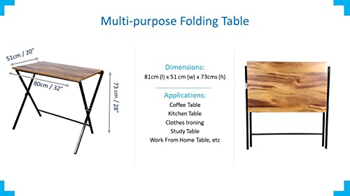Image of Blumuno Study desk / multipurpose table / computer desk / desk table / work desk / foldable table / wfh essential (Natural Wooden Finish)