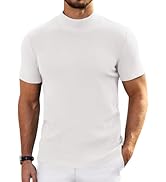COOFANDY Mens Mock Turtleneck Sweater Short Sleeve Turtle Neck Sweaters Casual Ribbed Knited Pull...