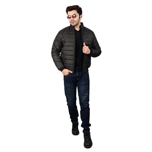Image of Men Jacket in Material with Straight Strip Design