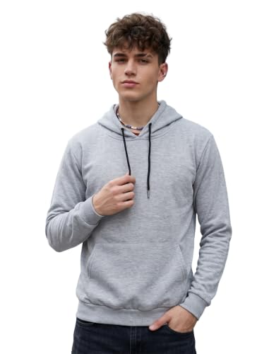 Image of HOODMASTER Unisex Fleece Hoodie Sweatshirt with Pockets Full Sleeves Regular Fit Solid Pattern Hooded Neck and Standard Length | Hoodies for Men & Women