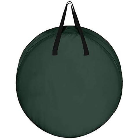kgjsdf Wreath Storage Bag 25 | Waterproof Green Holiday Christmas Storage Bag with Green Handles and Dual Zippered for Artificial Wreaths Xmas tree Cover