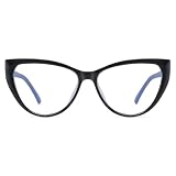 PANNER Blue Light Blocking Glasses Women Bluelight Blocker Computer Cateye Clear Cat Eye Eyeglasses Frame(Black)