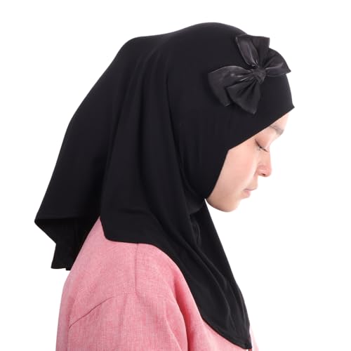Handmade Princess Nur Hijab | Girls Kids 1 piece Practical Headscarf Instant Scarf | Bow Tie Ribbon