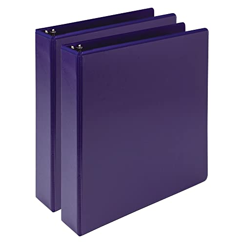Image of Samsill Plant-Based 1.5 Inch Durable Round Ring, View Binder, Eco-Friendly, USDA Certified Biobased, 2 Count,Pack of 1, Purple