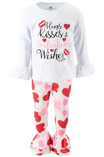 Image of Unique Baby 2 Piece Girls Double Ruffle Leggings and Long Sleeve Shirt Clothes Set Kid and Toddler Girl Outfit