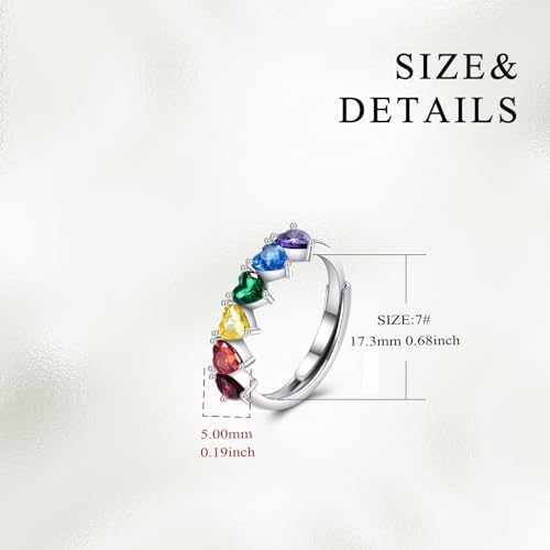 Ring for Women 925 Sterling Silver Sunflower/Celtic Knot/Claddagh/Hug/Rainbow/Rose Flowe/Moon and Star/Evil Eye Ring Jewelry Gift for Her4