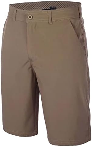 Zusmen Men's Classic Fishing Golf Short, Men Flat Front Shorts,Slim Multi Pocket Stretch(Khaki 44)
