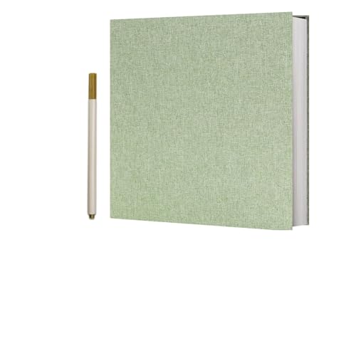 Image of Vienrose Photo Album Self Adhesive 4x6 5x7 3x5 8x10 Scrapbook Album DIY Scrap Book with A Metallic Pen (11"x10.6" 60 Pages, Grassgreen)