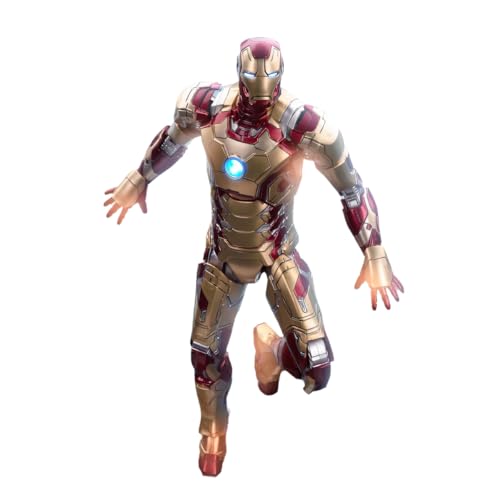 HiPlay ZD Toys Anniversary Series Collectible Figure Full Set: Iron Man MK42, Illuminated Edition, 1:10 Scale Miniature Action Figurine FGBMK42