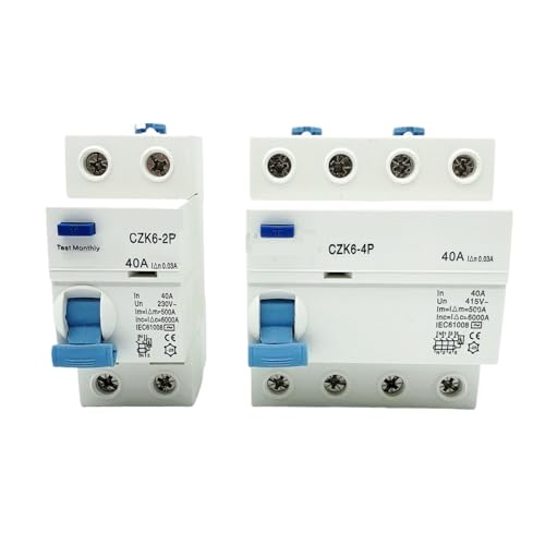 1PCS 230V2P25A 40A 63A 30mA Residual Current Circuit Breaker Operating Protection Device Power Tool(B Class EM Type,2P16A100MA)