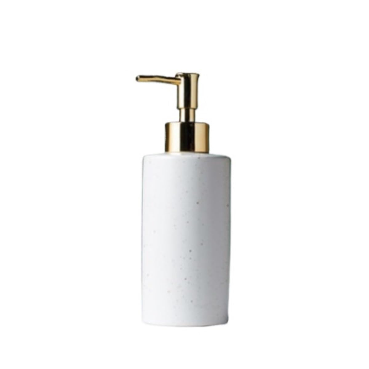 Dispenser Sapone Ricaricabile Distributore di Sapone in Ceramica con Pompa, Bottiglia Liquida Decorativa Moderna Dosatore Liquido(White- Round)