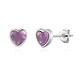 Philip Jones Amethyst Heart Stud Earrings