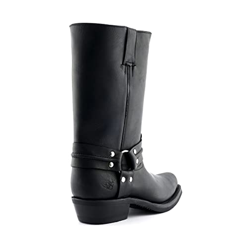 Grinders Renegade Hi Black Unisex Leather Boot Cowboy Western Bikers High Boots3