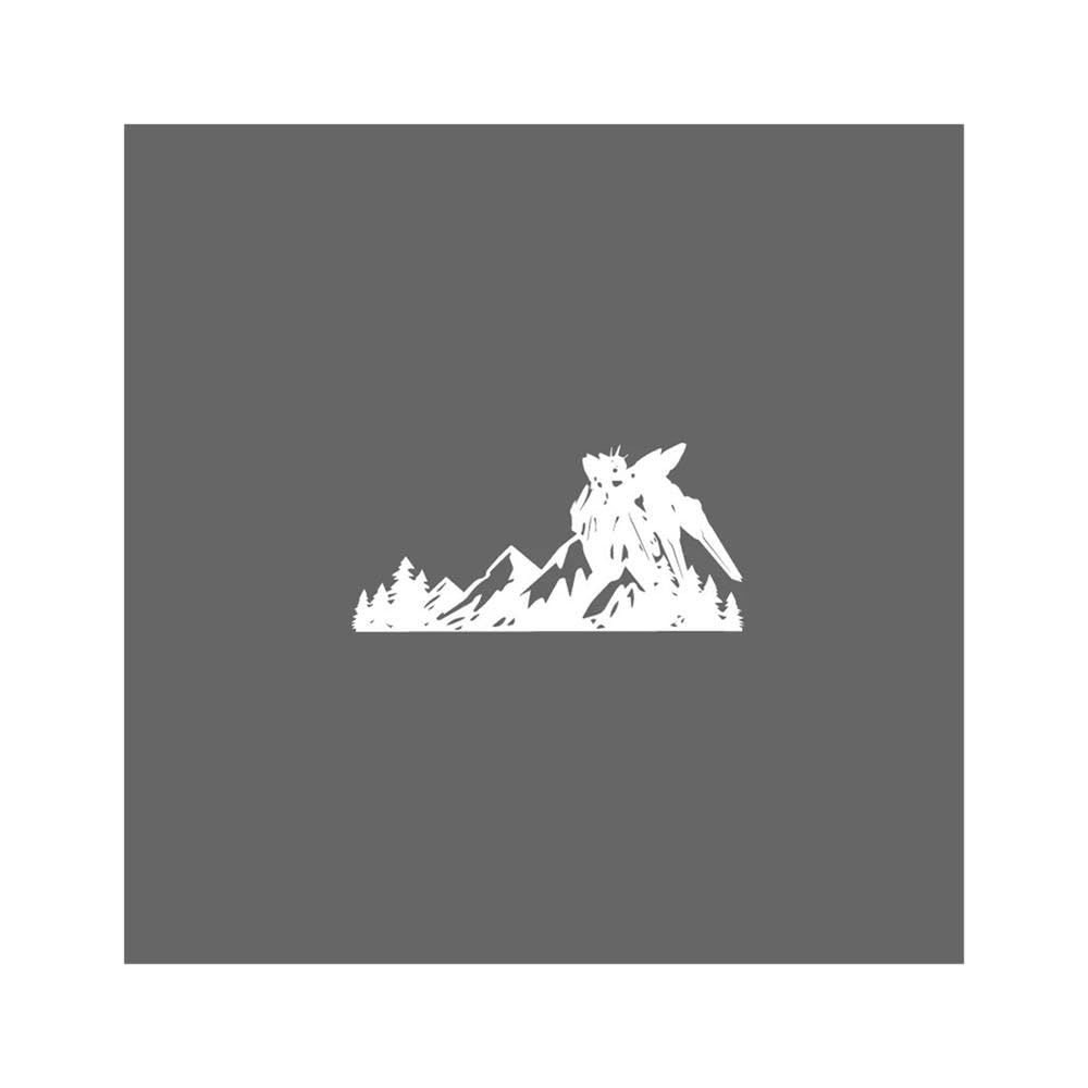 Auto Accessory Mobile Suit Gundam Snow Mountain Range Robot Car Decal Glass Vinyl Sticker(White,S)