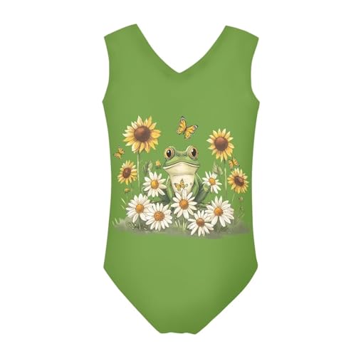 Image of Girls Fashion Print One Piece Swimsuit Bathing Suit Gymnastic Leotard for Kids, 5-14 Years