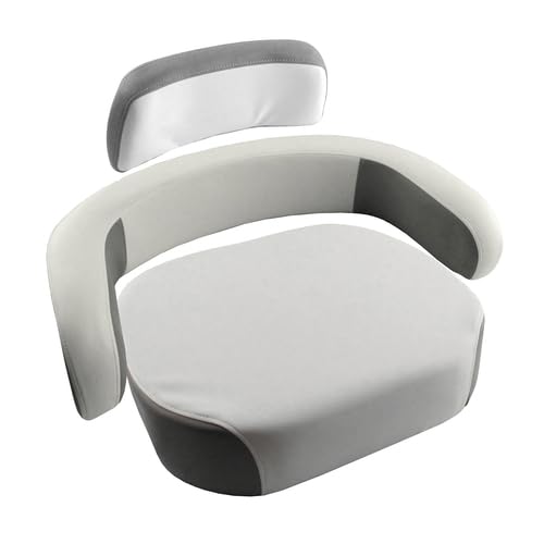 Seat Cushion Set with Brackets - 3 Piece Vinyl Gray/White fits Massey Ferguson 1100 1130 1150 1500 1800 1031155M91