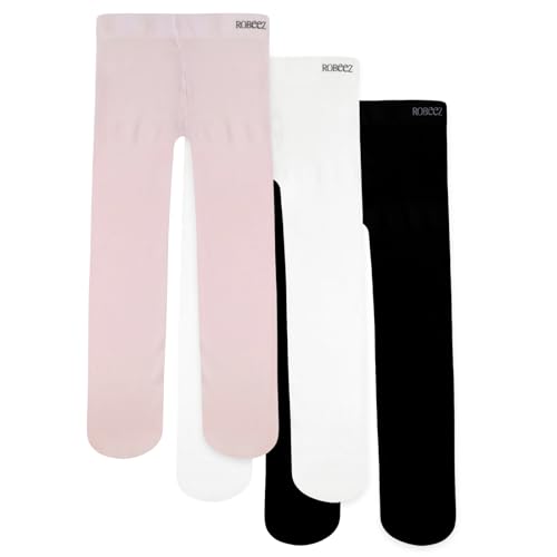 Robeez Tights for Little Girls, Opaque 3 Pack Baby Girl Microfiber Tights