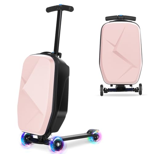 Scooter Koffer, 37L Kinderkoffer mit Roller, Kinderkoffer...