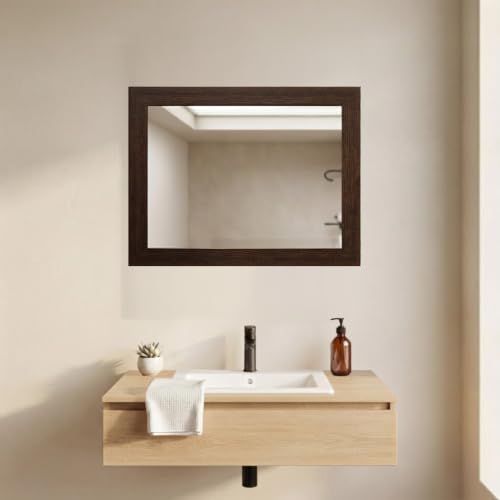 Image of Creative Arts n Frames Wall Decor Hand Crafted Wooden HD Wall Mirror Panel for Living Room Bedroom Lobby Modern Wall Decor Home Decor Items (Regular Chocolate 10X14 inch Framed HD Mirror)