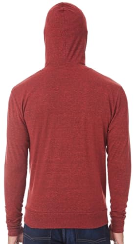 Threadfast Apparel Unisex Triblend Full-Zip Light Hoodie L RED TRIBLEND2