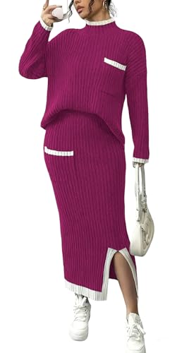 CHARTOU Women’s Sweater Skirt Set 2 Piece Outfits 2025 Fall