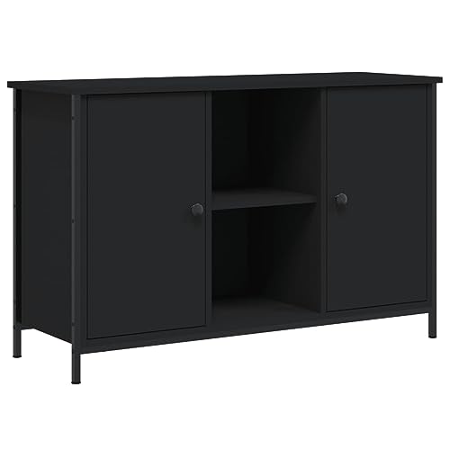 vidaXL Mueble de TV Madera de ingeniería Negro 100x35x65 cm