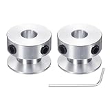 uxcell 2Pcs Single Groove Pulley, 7mm Fixed Bore 20mm Outer Diameter Aluminum Alloy Mechanical Belt Pulley...