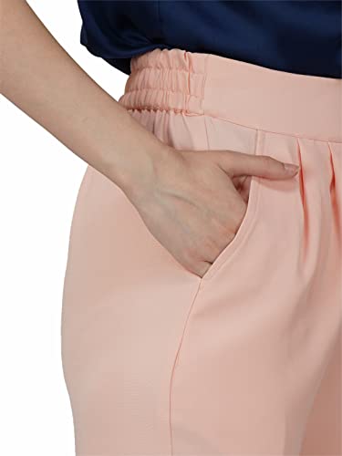 Image of fabcoast High Waist Wide Leg Loose Relaxed fit Women Pants - Flare Style, Half Waistband, Soft and Breathable Fabric - Ideal for Casual and Formal Wear.