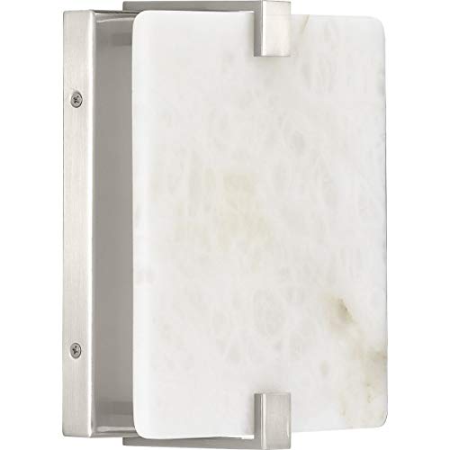 Image of Progress Lighting LED Alabaster Stone Brushed Nickel ADA Wall Sconce 8.50x8.00x8.00